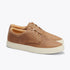 Pair of tobacco brown leather Diego Everyday Sneakers with tan laces and white rubber soles on a white background.