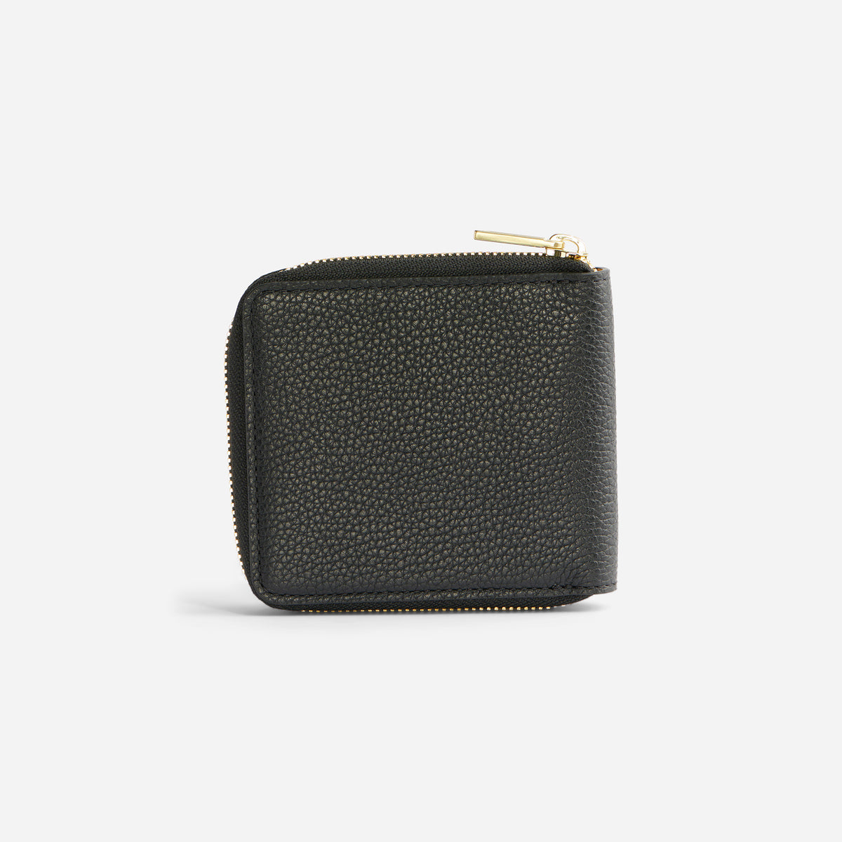 Black textured leather Remi Zip Wallet with a gold-tone zipper and pull tab.