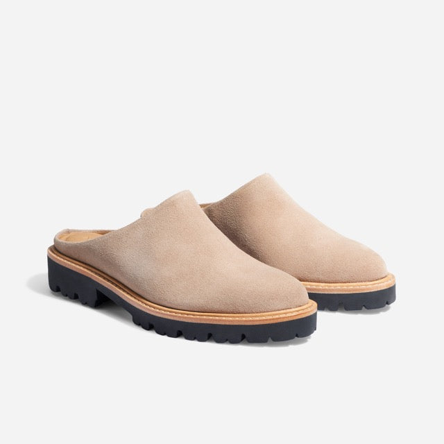 Emilee Lug Mule Linen Suede