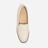 Single off-white leather Lidia Whipstitch Loafer with a round toe and NISOLO printed on the tan insole.