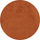 Close-up circular swatch of terracotta orange suede fabric showing a soft, textured nap.